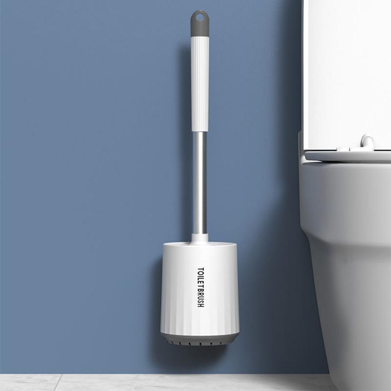 Wandmontierte Silikon-Toilettenbürste, Haushalts-Badezimmerbürste, keine tote Winkelreinigung, weiche Bürste