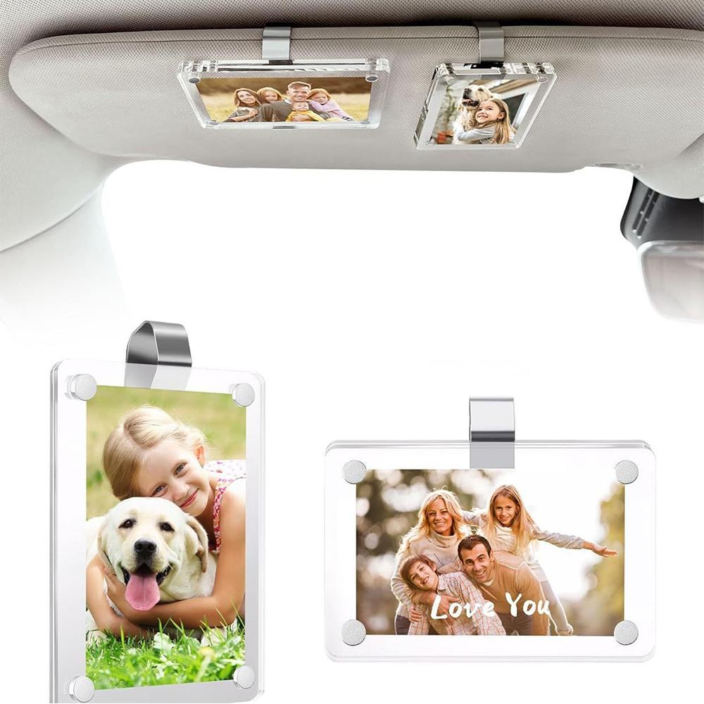 2 Stück Auto-Bildhalter für Sonnenblende, Personalisierter Auto-Bilderrahmen