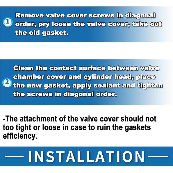 Valve Cover Gasket No.VS50808R/12595107/12607401 Cylinder Head Valve Seal Gasket for Chevrolet Camaro 2010-2015 Black 1 Set