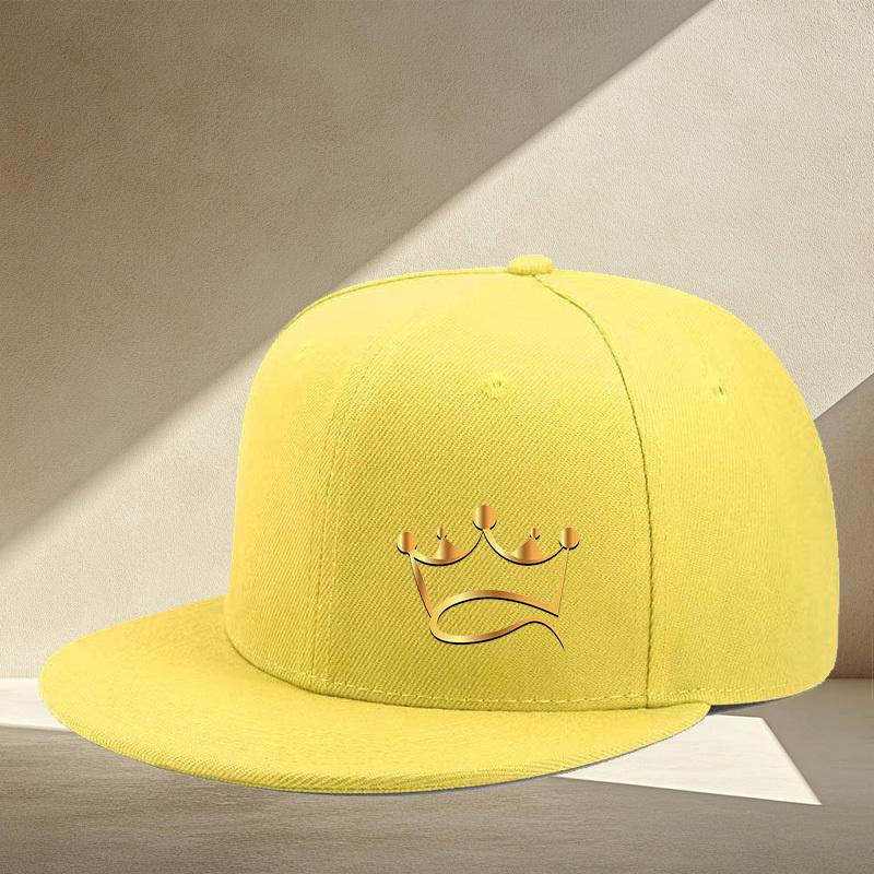 Golden Crown Hip Hop Snapback Cap Unisex Polyester Adjustable Streetwear Baseball Hat Adult Outdoor