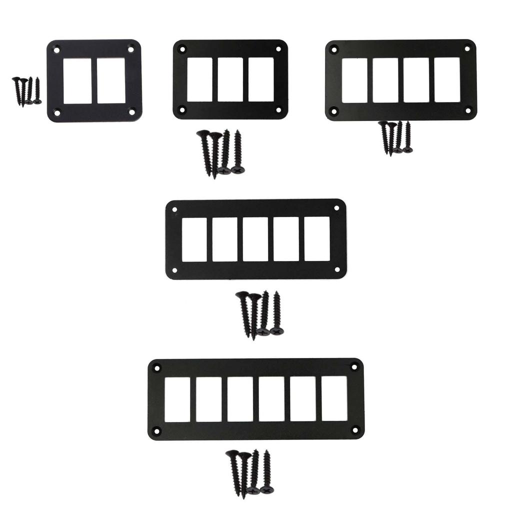 Waterproof Rocker Switch Housing Panel Black Aluminum Bracket for Auto Marine Yacht RV SUV Truck