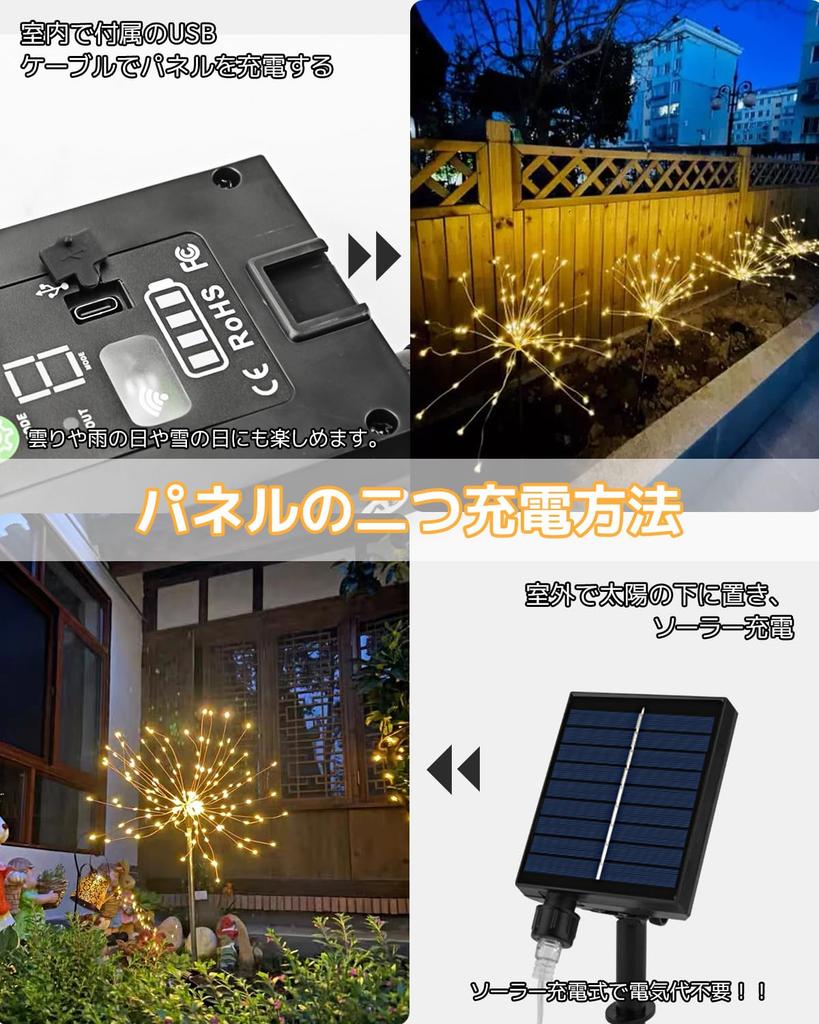 cshare Solar LED String Outdoor Waterproof Garden 640 Solar USB Battery Level 8 Lighting Perfect for Flower and Other Outdoor Lighting and New Lights,