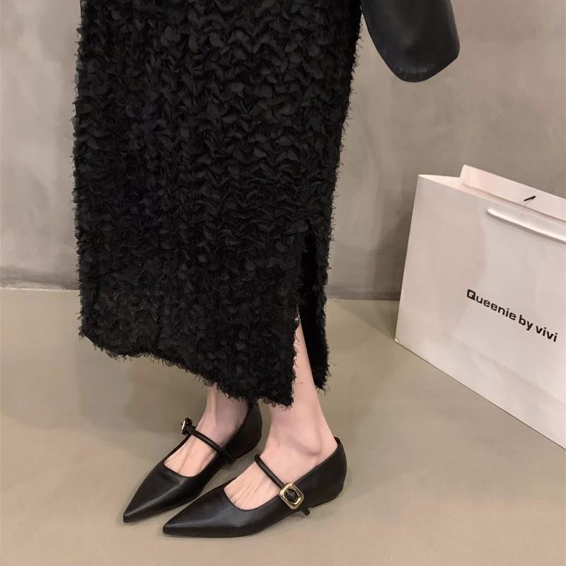 

Мода 2025 Новый модный стиль Одинарная обувь с пуговицей Низкий каблук Универсальная плоская подошва Повседневная обувь для взрослых Сезон весна-осень 40 чёрный