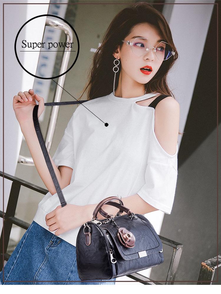 Women's 2025 Spring Retro Crossbody Boston Pillow Handbag