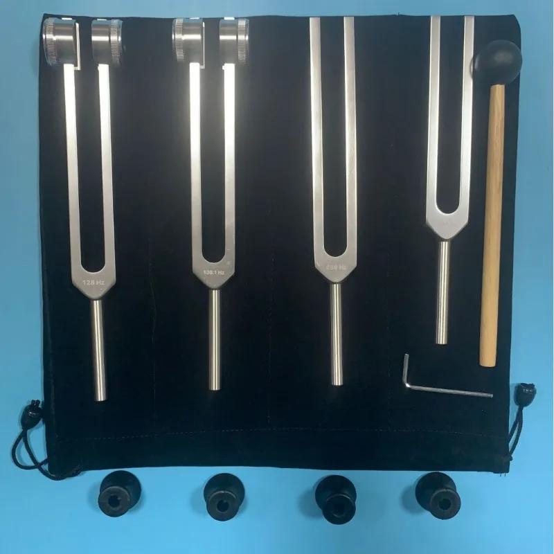 Aluminum Alloy Tuning Fork 128Hz 136.1Hz 256Hz 384HZ Golden Tuning Forks Set Healing with Base Meditation Yoga Diapasons Therapy