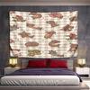 Cute Dachshunds On Plaid Pattern Pattern Wall Hanging Tapestry Decorative Tapestry Home Decor for Bedroom and Living Room