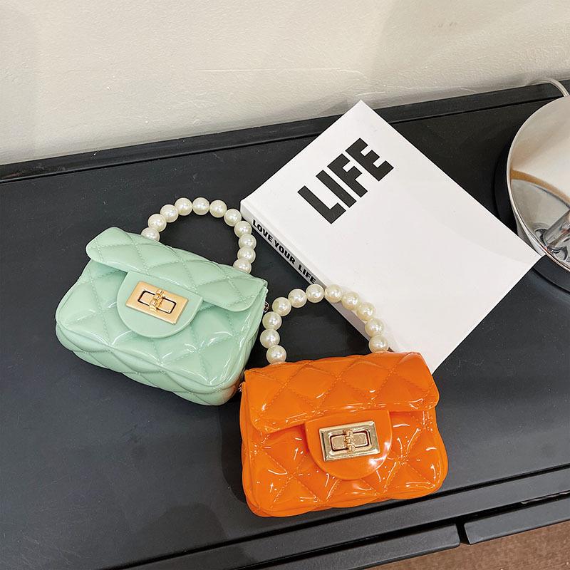 Jelly Bag South East Asia Children'S Bag Chain Pearl Handbag Rhombus Women'S Bag