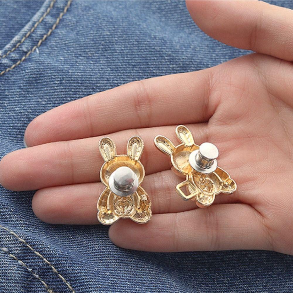 Zinc Zinc Alloy Rabbit Snaps Detachable Pant Clips Multicolour  Stylish   Tightening