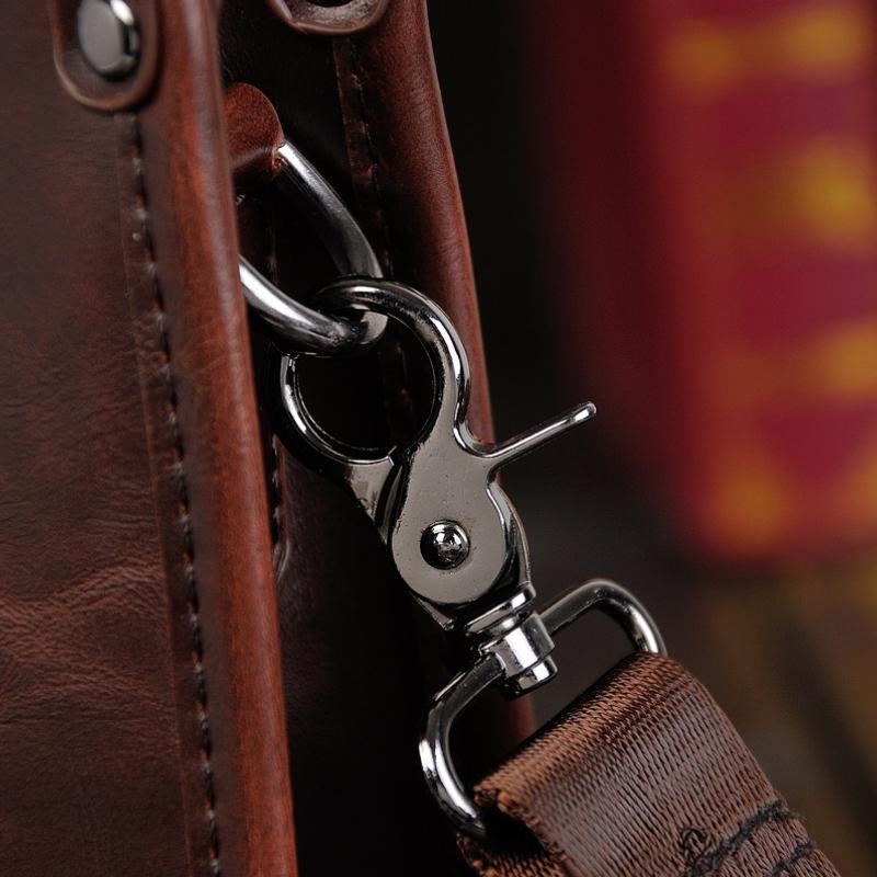 Crazy Horse Leather Men's One-shoulder Crossbody Bags Korean Casual Small Hanging Bag Horizontal Retro Men's Bag