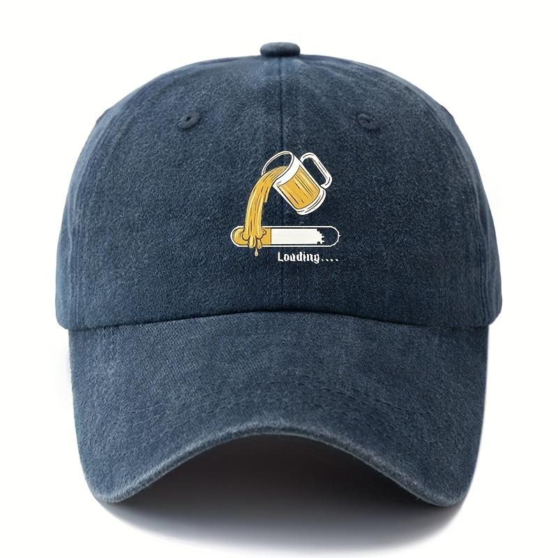 

Adjustable baseball cap for both men and women with fun beer print for daily leisure, outdoor sports, and running Adjustable