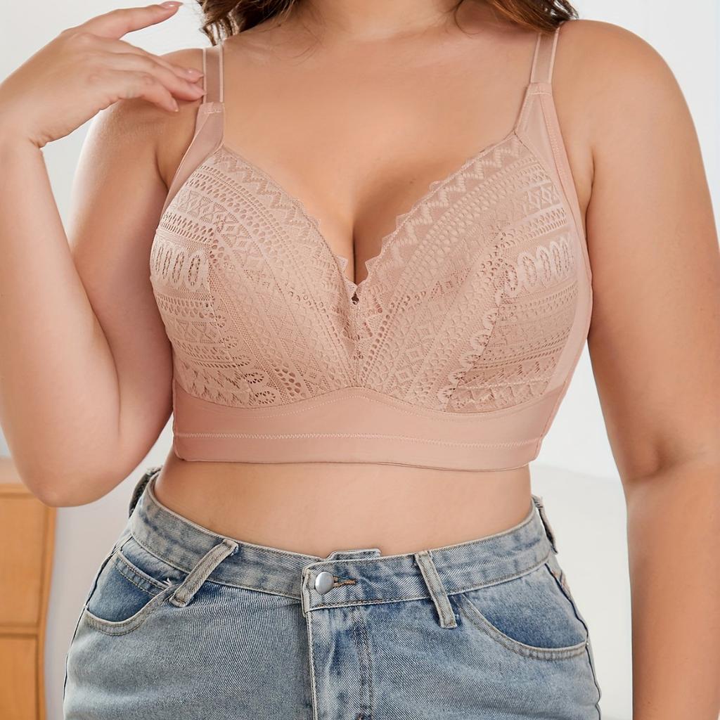 Thin French Sexy Lace Seamless Underwear Without Steel Ring Gathered Breasts and Small Breasts