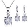 Zircon Crystal Earring Necklace Set Of Modern Style Brewer Round