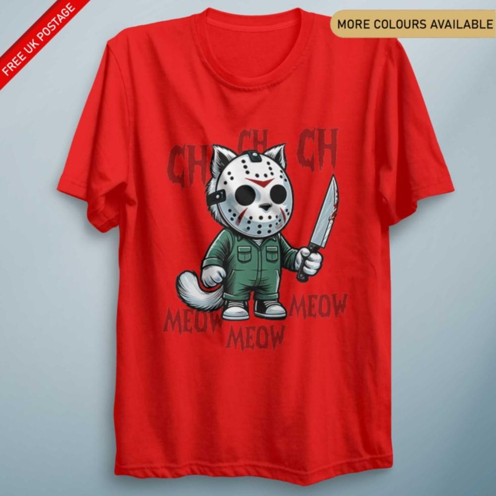 Jason Vorpaws Tee Halloween Horror Spooky Parody Halloween T Shirt Funny Cats S