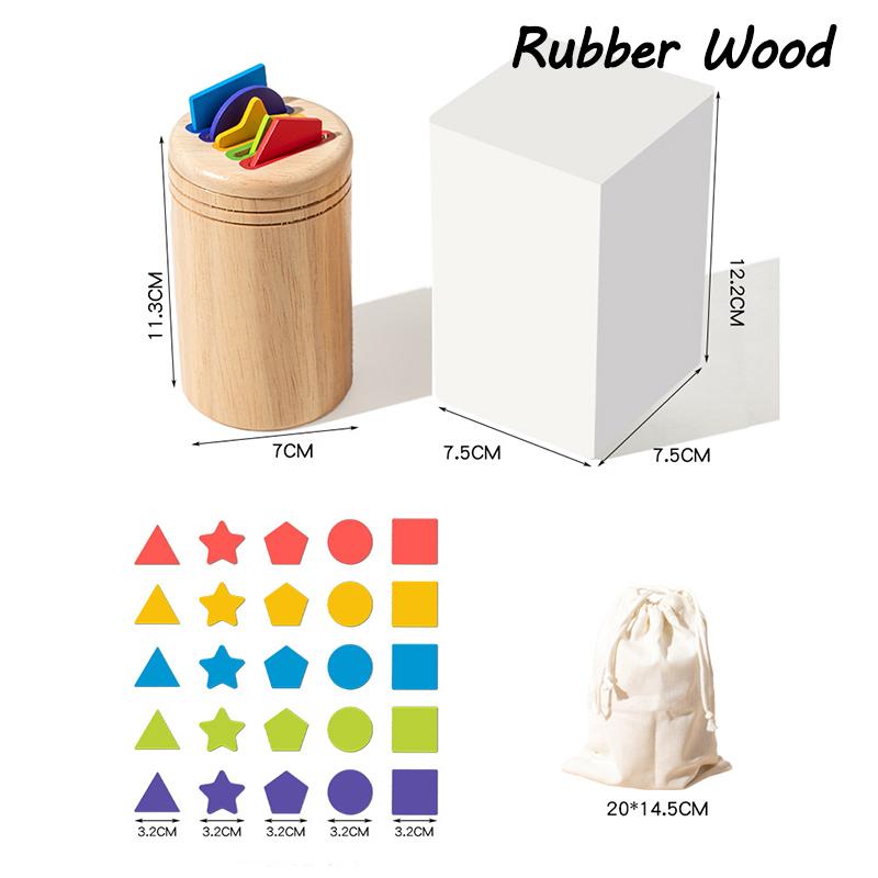 Baby Sinnesspiel Montessori Spielzeug Farbe Form Sortierbox Objektpermanenz Münzstab Parish Kinder Frühe pädagogische Holzspielzeuge