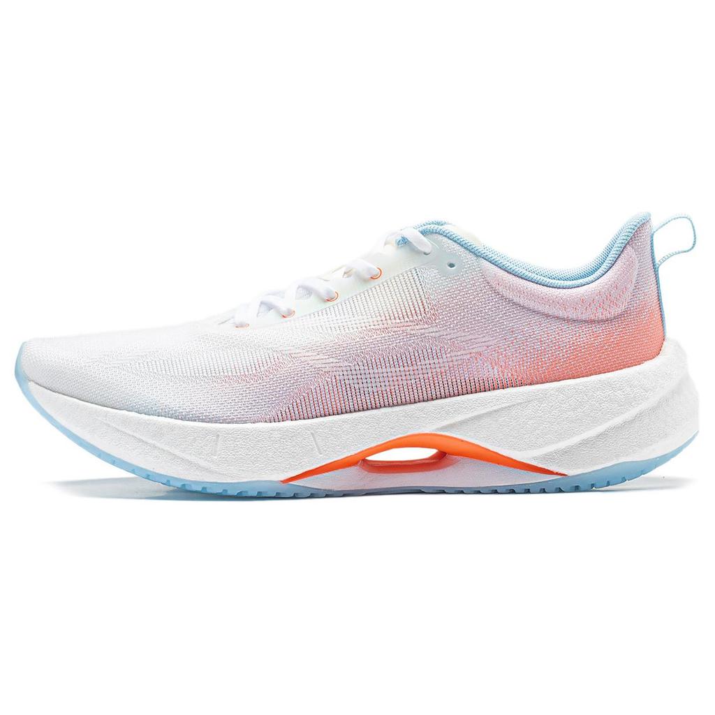 New LiNing Super Light 21 Cushioning Anti Slip Wear Resistant Breathability Low Top Running Shoes Women's White Orange ARBU002-1