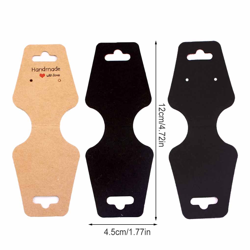 100Pcs Necklace Card Display Earrings Tag Cards Foldable Packaging Organizer Self-Assembly DIY Accessories Storage