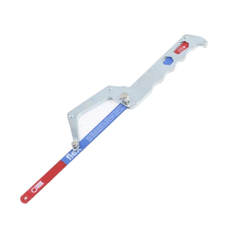 Durability Steel Hacksaw With Thickened Design Easy Blade Replacement Builts In Hex Wrench Comfortable Grip For Travel