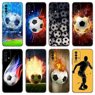 Ohnivý fotbalový míč pouzdro na telefon pro Xiaomi Redmi 7 7A 8A 9i 9A 9C 10 10A 10C K20 Note 5 6 Mi 8 9 9T Pro A2 Lite A3 6X Mix 3