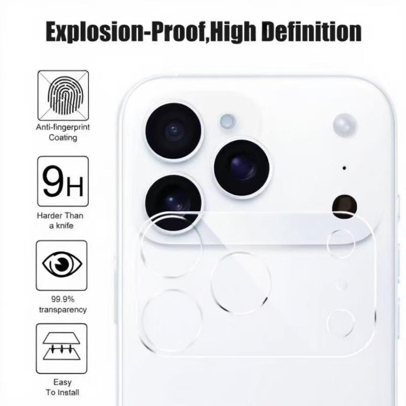 For iPhone 17 Pro Max Camera Lens Protector WANLONFENG Full Coverage HD Clear Lens Film with Cleaning Cloth