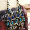 Boucles d'oreilles Style Bohème Bijoux Vintage Boucles d'oreilles Pendantes Paon Attache Crochet pour Fête