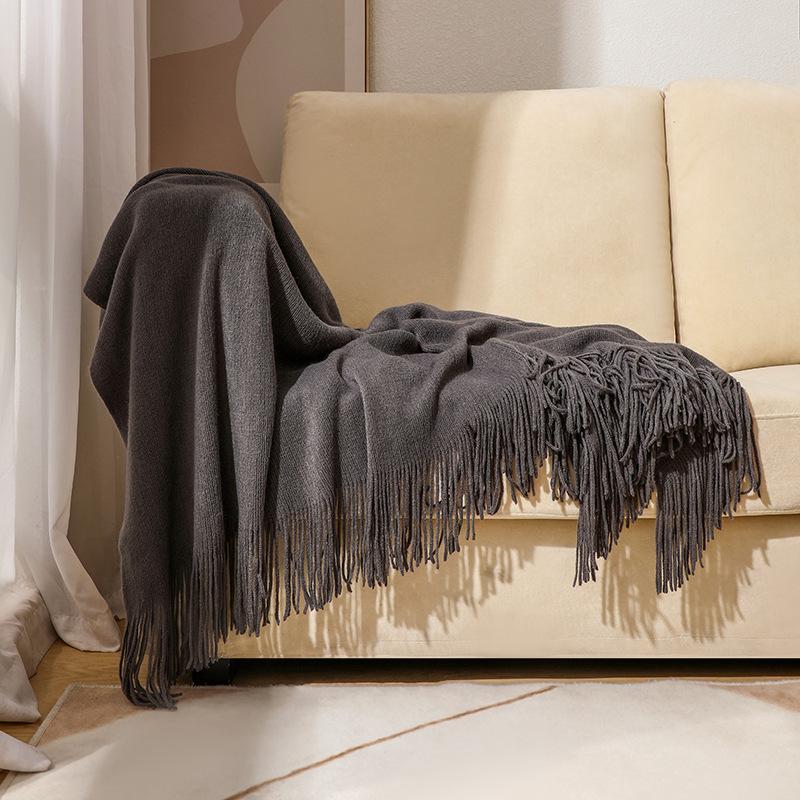 Scandinavian Woolen Throw Blanket Couch Knitted Sofa Cover Blanket Bed Tail Sofa Towel Comfortable Office Lunch Nap Cover Blanket For Daily Use
