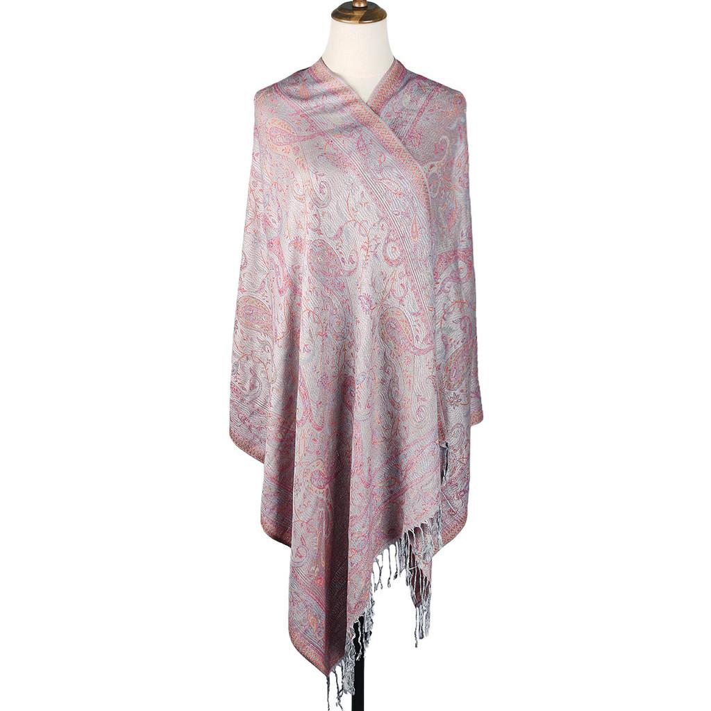 Traditional Inspired Crochet Wrap With Sun Protection Dust Barrier For Women Midlength Color03