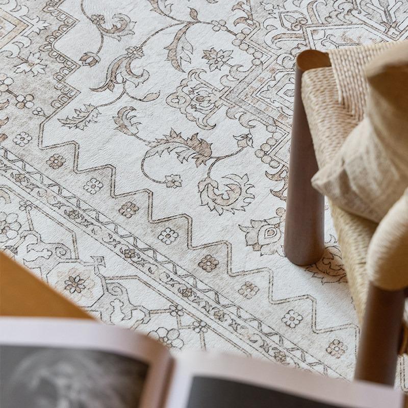 Vintage Light Luxury Carpet Living Room Floor Mats Large Area Rug Soft Short Plush Mat Moroccan Style Rugs Alfombra Salón