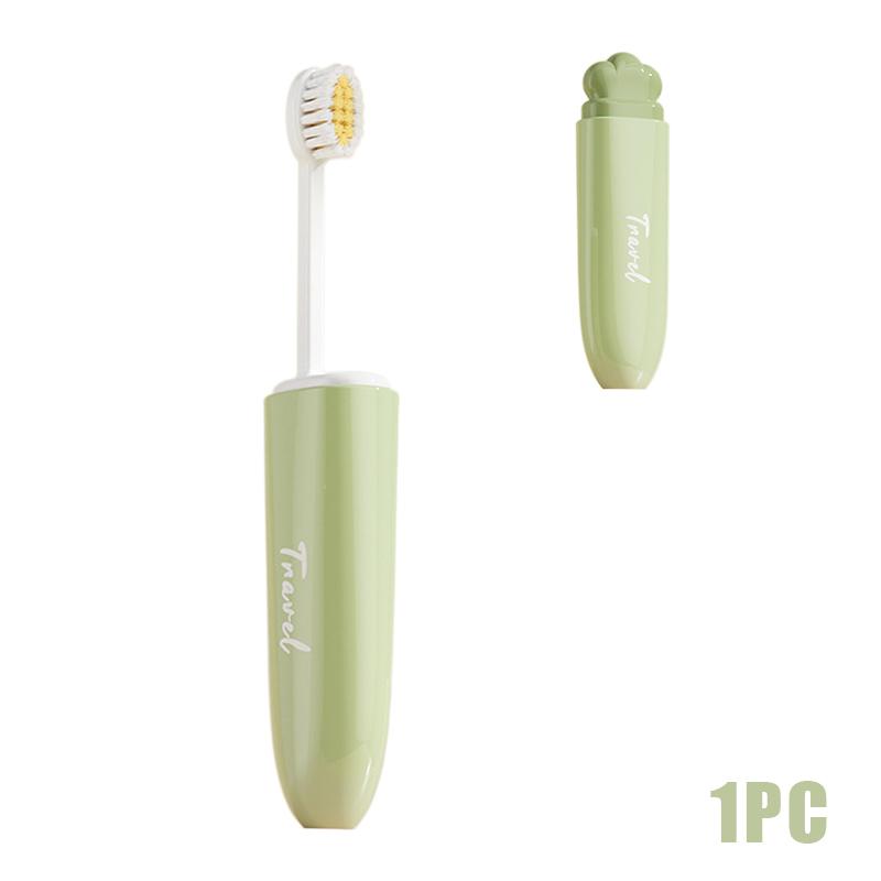 2 In1 Mini Travel Toothbrush Foldable Portable Small Dental Brush Space-saving Soft Tooth Brush Adult Toothbrush