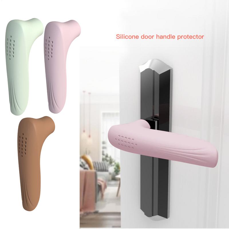 Silicone Door Handle Protector L-Shaped Anti-Slip Door Lever Protectors Anti-Collision Safety Door Grip Sleeve All-Weather