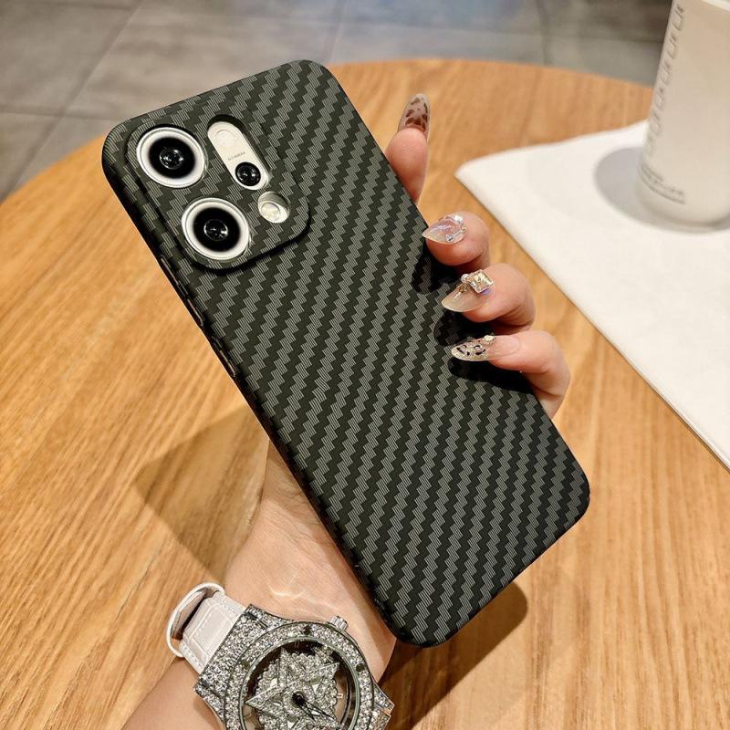Applicable To OPPOReno11 Mobile Phone Case Pro Carbon Fiber Pattern Ultra-thin Skin Contrast Color FindX1Ultra Case