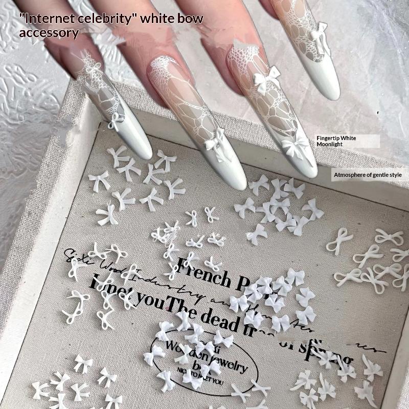 Nail Art 3D Bowknot Decor Set 50PCS for Creative DIY Manicure Beauty Projects