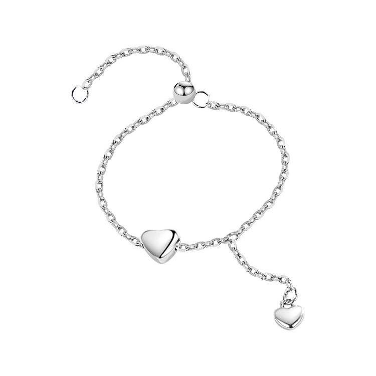 Inel de Damă Reglabil în Formă de Inimă, Placat cu Argint 925 - Accesoriu la Modă pentru Deget, Articulație sau Degetul Mic