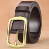 Men's Soft Leather Belt with Alloy Japanese Antique Buckle, Copper Pin