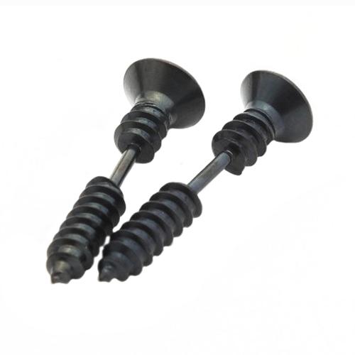 Unisex Punk Gothic Unika rostfritt stål Hel skruv Solid Ear Studs örhängen