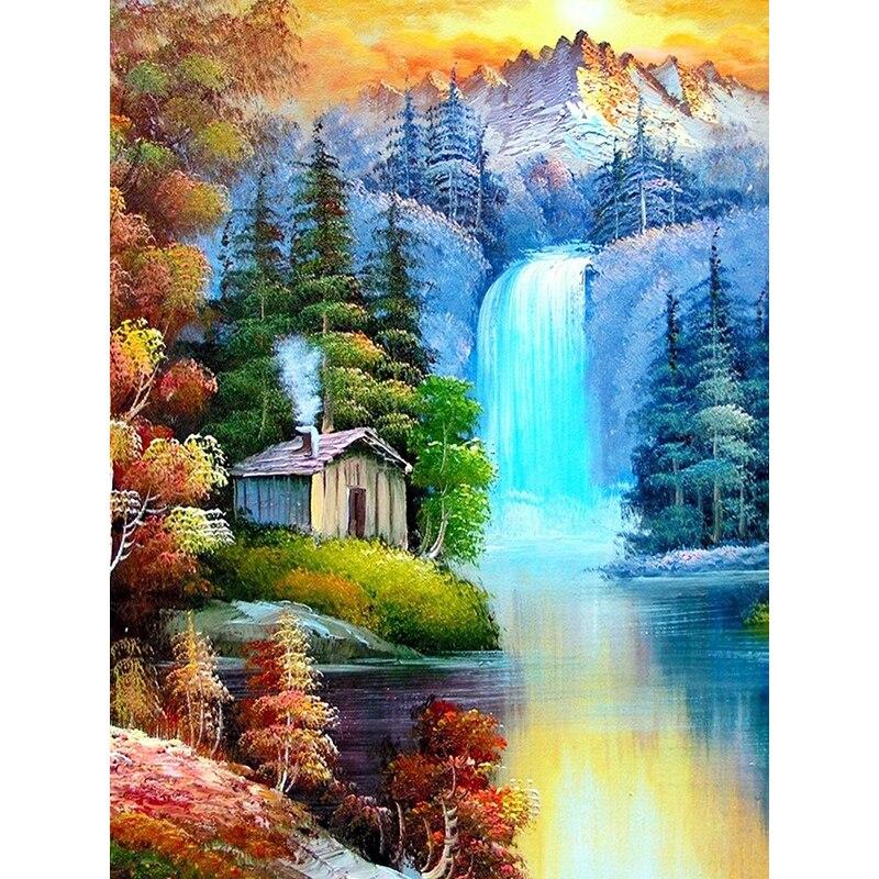 5D DIY Diamond Painting Kit Great Falls Characters Diamond Embroidery Rhinestones Decorations for Home