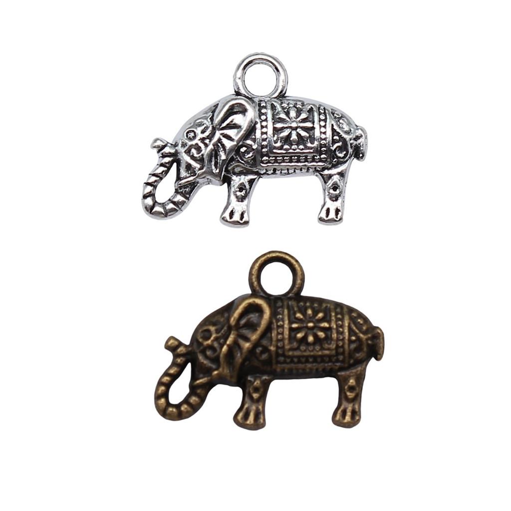Antique Style Elephant Charms Metal Animal Pendants For DIY Jewelry Keychain Bag Accessories
