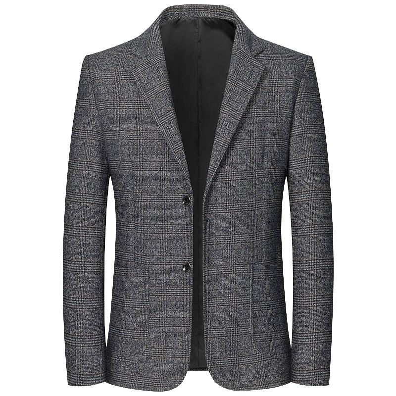 Spring Autumn Men's Plaid Blazers Smart Casual Formal Suits Jackets Coat Men Fashion Slim Fit Turn Down Collar Blazers Outerwear