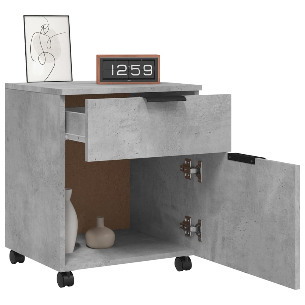 Mobiler Aktenschrank Mit Rollen Und Schubladen, Geeignet Für Flur, Wohnzimmer Und Arbeitszimmer, Schwarz 45x38x54 Cm
