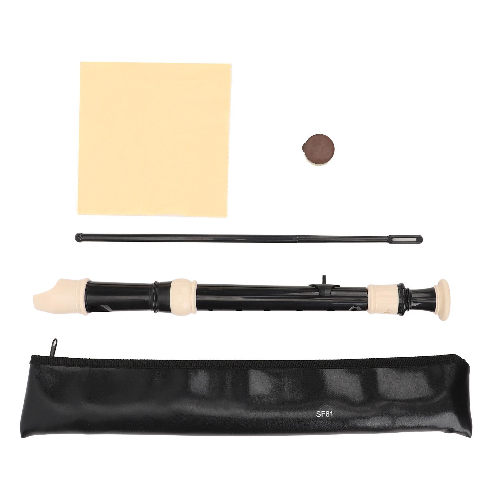 

Блокфлейта з 8 отворами, знімна блокфлейта для сопрано, музичний інструмент із стрижнем для чищення для дітей-початківців Black