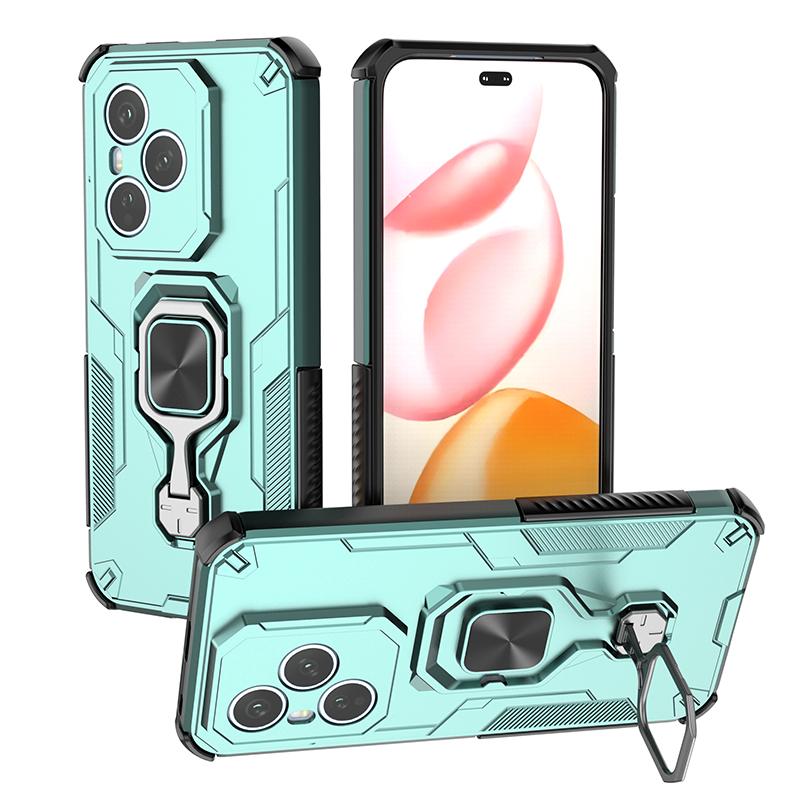 KEYSION Shockproof Armor Case for HONOR 400 Pro 5G Silicone+PC Upright Metal Live Ring Stand Phone Cover for Huawei Honor 400 5G