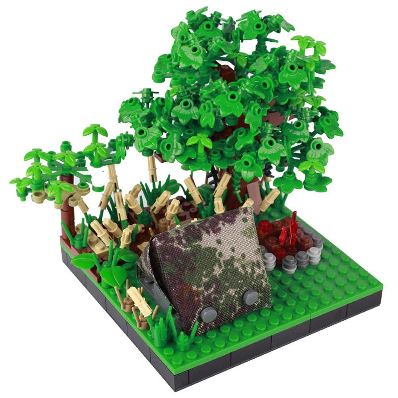 Toys Model Military Accessories Model WW2 Building Blocks Battlefield Blockhouse Sentry Tower Command Post Bunker Gift
