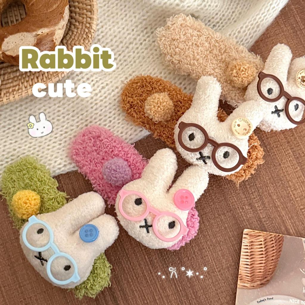 Cute Plush Rabbit Hair Clip for Autumn/Winter - Versatile Updo and Ponytail Hair Accessory