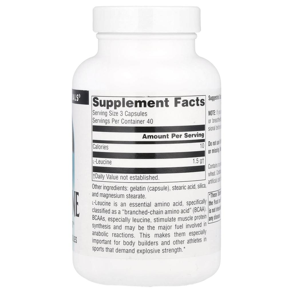 Glassy L-Leucine, 1,500 mg, 120 capsules (500 mg per capsule)