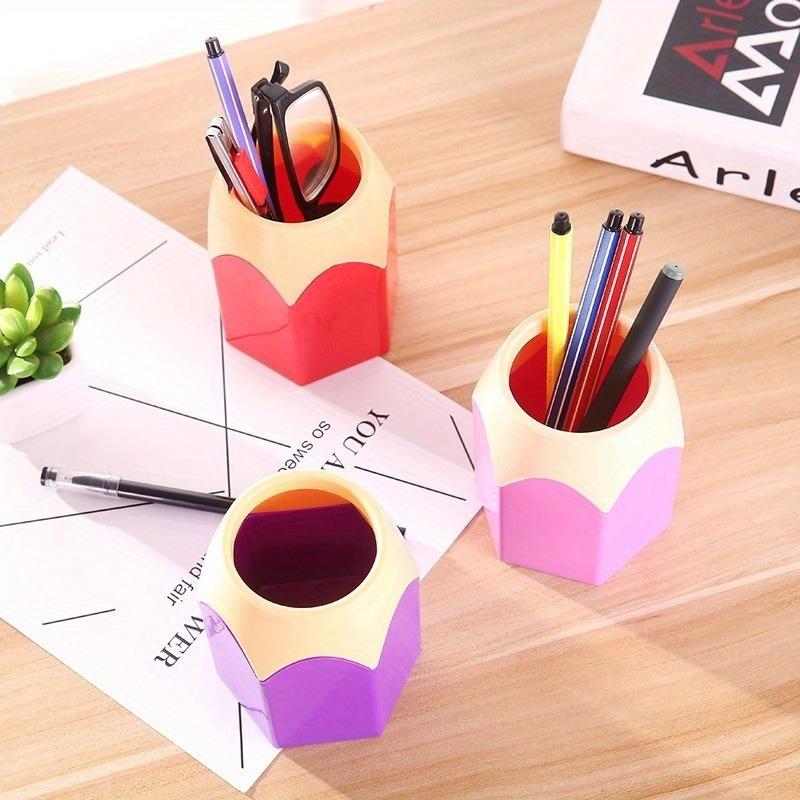 5pcs Pencil Shaped Pen Holders,Desk Cute Pencil Storage Organizer,Colorful Pencil Holder,Pencil Creative Cartoon Stationery Rack
