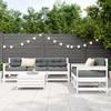 6 Piece White Garden Sofa Set Solid Pine Wood