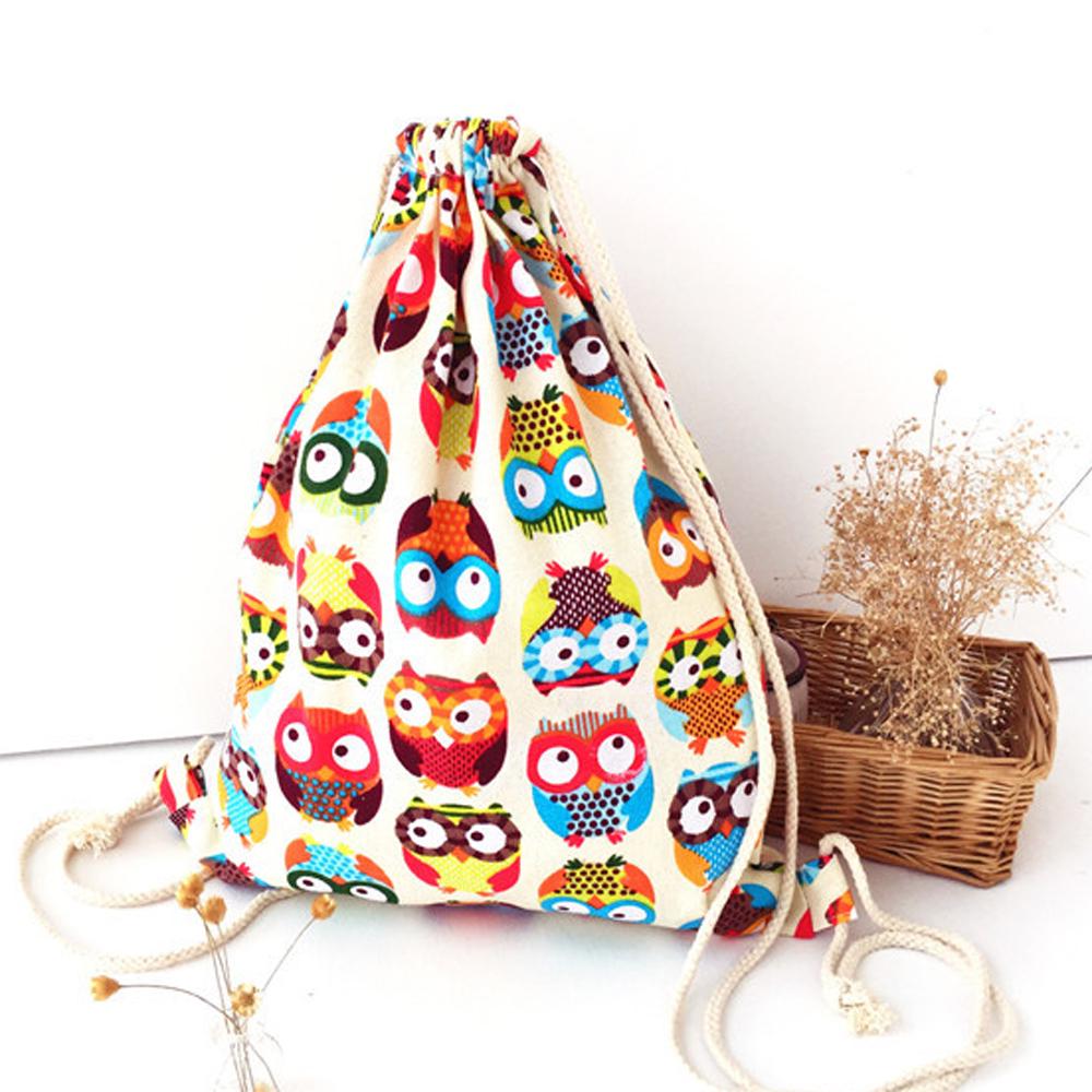 printed canvas drawstring bags