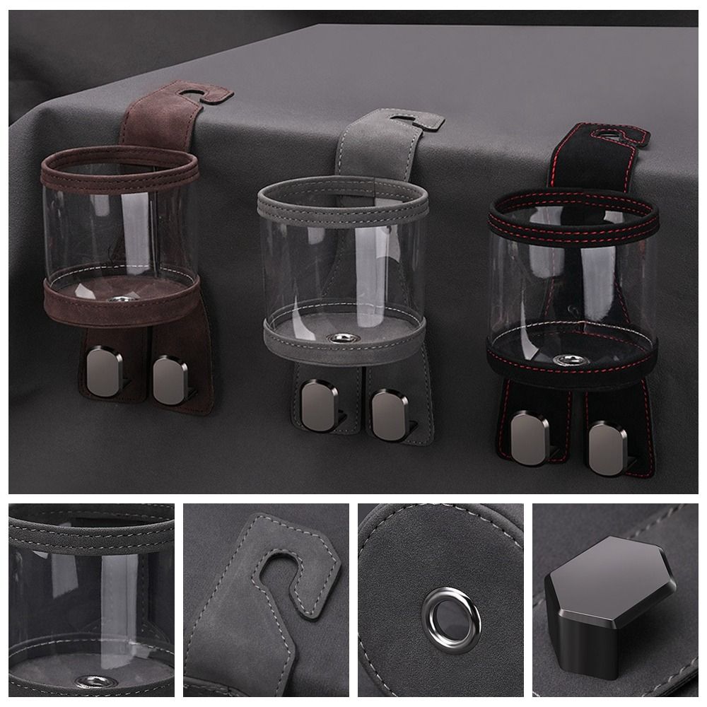 

Stable Drink Holder Bottle Storage Auto Rear Row Hanger Beverage Holder Accessories gray-1 hook