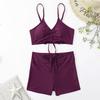 Women S Split Swimsuit Tie Side Bikini Briefs Floral Print Female Swimwear
