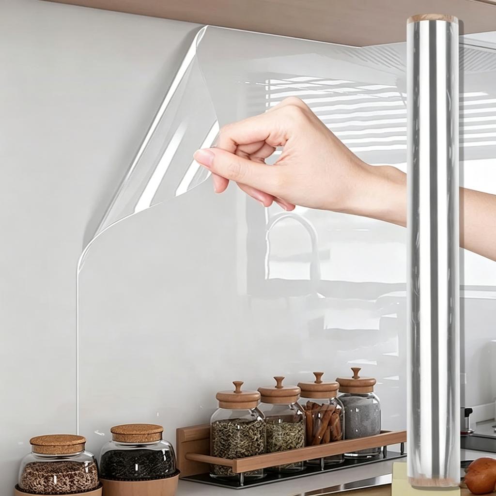 Static Adsorption Transparent Wall Covering Waterproof Wear Resistant No Residue Wall Sticker for Apartment Home Renovation