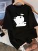 Unisexs Cute Kitten Butterfly Print Tshirt Harajuku Shortsleeve Stylish Fashionable Versatile Round Neck Top Casual Simple Top